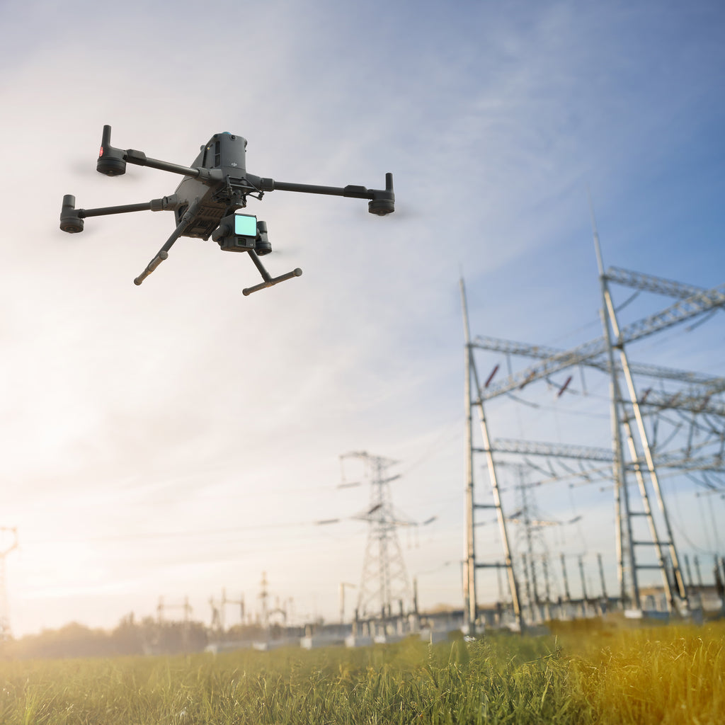 Drone inspecting electrical power infrastructure