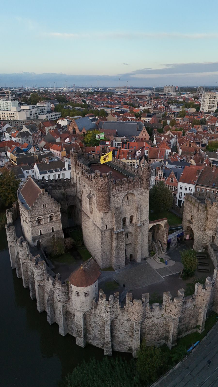 Aerial view of a historic castle for 3D documentation